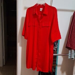 Chico's Red Tunic Top Chico's Size 3